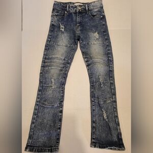 GS-115 BOYS JEANS RIPPED Size 10 Blue Faded